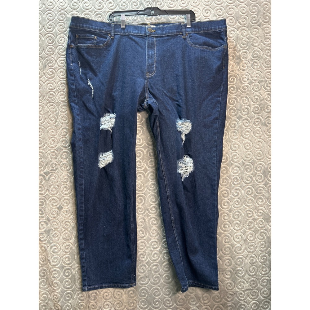 Denim Gold Distressed Ripped Jeans Blue Plus‎ Size 52/32 Cotton Blend